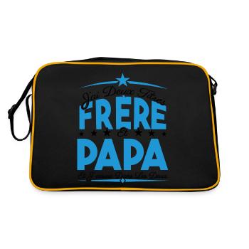 J'ai deux titres frère et Papa. Cadeau frère. - Sac Retro - noir/or - Dos