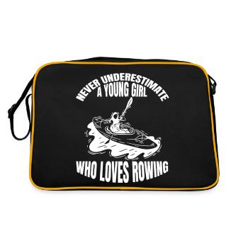Rower rower funny saying rowing club rowing - Retro Bag - black/gold - Back