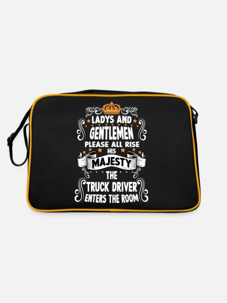 Truck driver T funny saying motive truck driver - Retro Bag - black/gold - Back