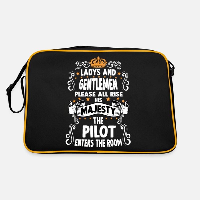 Pilot T Witzig Spruch Piloten Retro Tasche