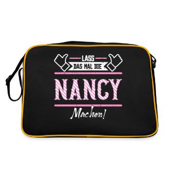 Nancy Geschenkidee Geschenk Geburtstag - Retro Tasche - Schwarz/Gold - Hinten