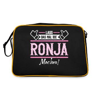 Ronja Geschenkidee Geschenk Geburtstag - Retro Tasche - Schwarz/Gold - Hinten