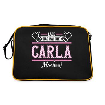 Carla Geschenkidee Geschenk Geburtstag - Retro Tasche - Schwarz/Gold - Hinten