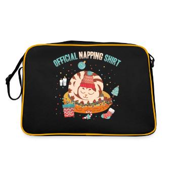 Official Napping Shirt Sleepy Cat Winter - Retro Bag - black/gold - Back