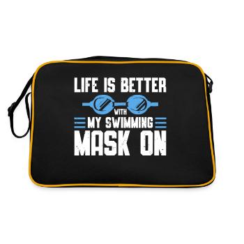 Schimmer Schwimmen Life Is Better With My - Retro Tasche - Schwarz/Gold - Hinten