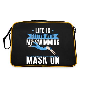 Schimmer Schwimmen Life Is Better With My - Retro Tasche - Schwarz/Gold - Hinten
