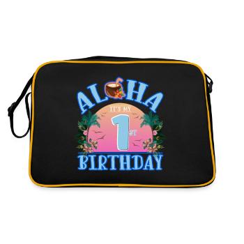 Aloha It's My 1st Birthday Coconut Drink and - Retro Bag - black/gold - Back