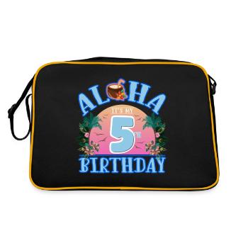 Aloha It's My 5th Birthday Coconut Drink and - Retro Bag - black/gold - Back