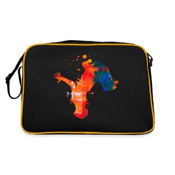 Freies Laufen - Retro Tasche - Schwarz/Gold - Hinten