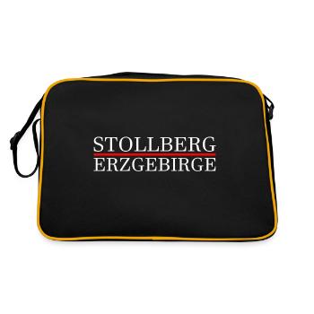 Stollberg Erzgebirge - Retro Tasche - Schwarz/Gold - Hinten