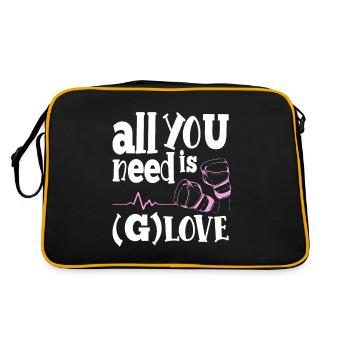 Boxing Gloves All You Need Is G-Love Funny Boxing - Retro Tasche - Schwarz/Gold - Hinten