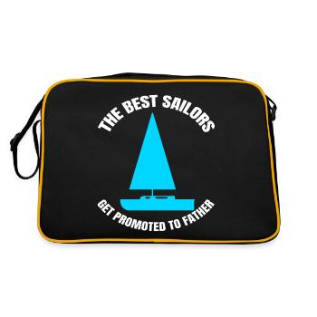 Voile Papa Papa Père Marin Bateau Bateau Papa Voile - Sac Retro - noir/or - Dos