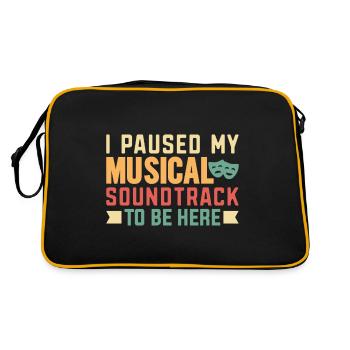 I paused my Musical soundtrack to be ... - Retro Tasche - Schwarz/Gold - Hinten