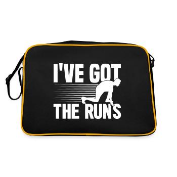 Marathon runners run I've got the runs - Retro Bag - black/gold - Back