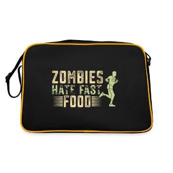 Marathon running zombies hate fast food - Retro Bag - black/gold - Back
