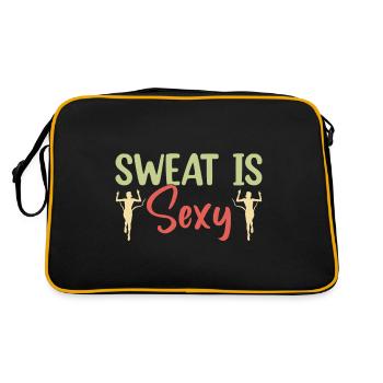 Marathon runners running sweat is sexy - Retro Bag - black/gold - Back