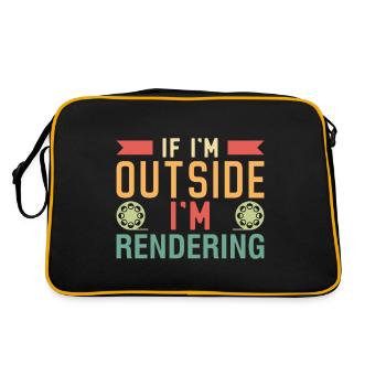 If I'm outside I'm rendering movie - Retro Bag - black/gold - Back