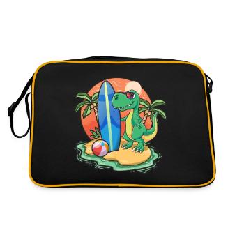 Drôle de dinosaure Surf Lovers Cool Planche de surf Surf - Sac Retro - noir/or - Dos