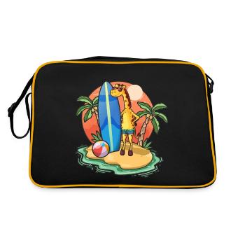 Drôle Girafe Surf Lovers Cool Planche de surf Surf - Sac Retro - noir/or - Dos