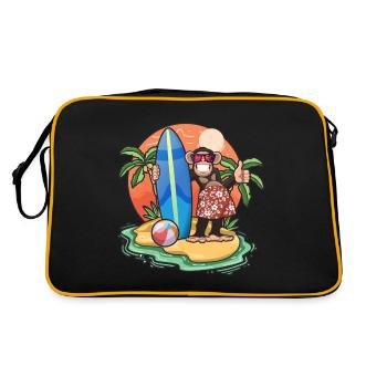 Drôle de singe Surf Lovers Cool Planche de surf Surf - Sac Retro - noir/or - Dos