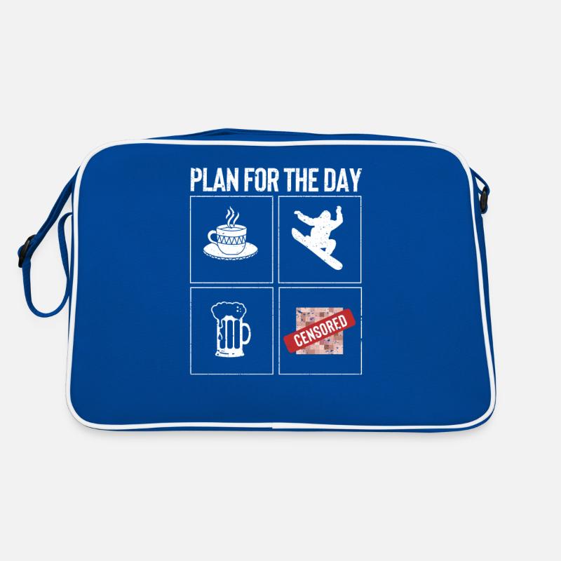 Plan For The Day Coffee Ride Snowboard Bier Retro Tasche