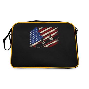 Drapeau américain Snowboard Snowboard - Sac Retro - noir/or - Dos