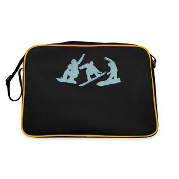 Snowboarder freestyle saut d’obstacles freestyle descente - Sac Retro - noir/or - Dos