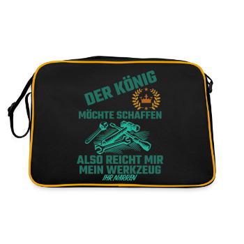 Handwerker König - Retro Tasche - Schwarz/Gold - Hinten