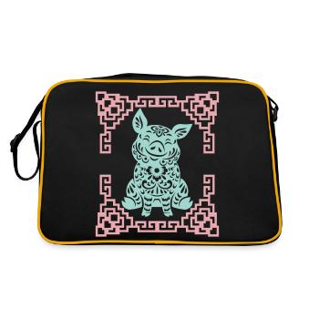 Année du Cochon, horoscope chinois Chine - Sac Retro - noir/or - Dos
