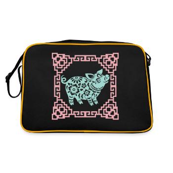 Année du Cochon, horoscope chinois Chine - Sac Retro - noir/or - Dos