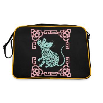 Année du Rat, horoscope chinois Chine - Sac Retro - noir/or - Dos