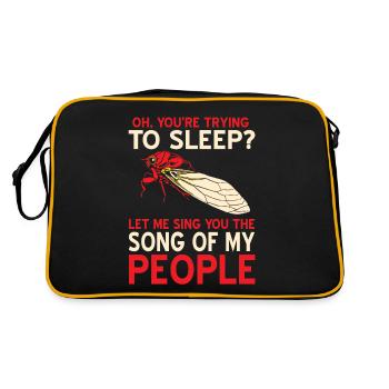 You're Trying To Sleep? Funny Noisy Cricket - Retro Bag - black/gold - Back