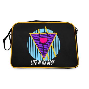 La vie à son meilleur Rétro Wine Lover Vapor Wave - Sac Retro - noir/or - Dos