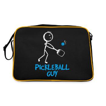 Funny Pickleball Design Men Boys Guy Pickleball Pl - Retro Tasche - Schwarz/Gold - Hinten