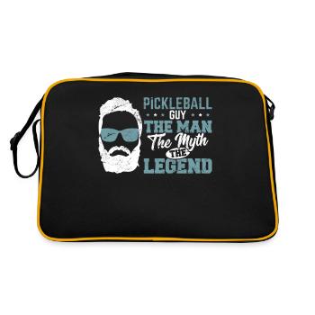 Funny Pickleball Design Guy Men Boys Pickleball Pl - Retro Tasche - Schwarz/Gold - Hinten