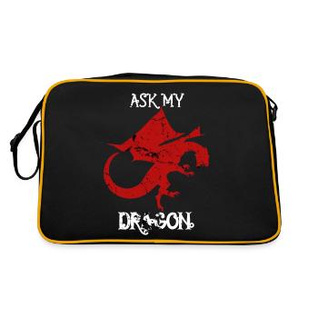Ask My Dragon Fans de Livre & Films de Fantaisie - Sac Retro - noir/or - Dos