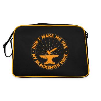 Forging Is My Therapy Funny Blacksmithing Gift - Retro Bag - black/gold - Back