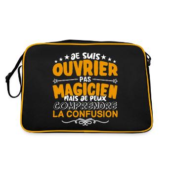 Ouvrier | Ouvrier pas Magicien | Meilleur Ouvrier - Sac Retro - noir/or - Dos