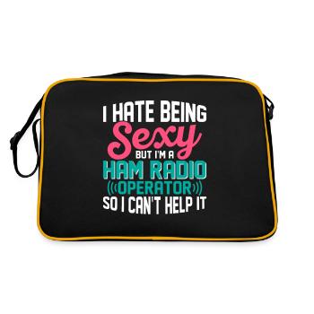I Hate Being Sexy But I'm A Ham Radio Operator Ent - Retro Bag - black/gold - Back