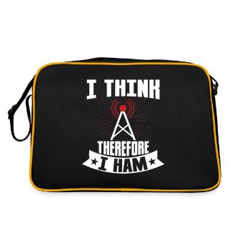 I Think Therefore I Ham Amateur Radio Operator - Retro Bag - black/gold - Back