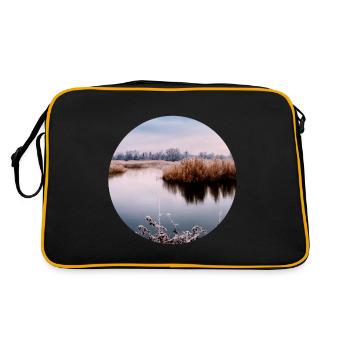 Natur im Kreis - Retro Tasche - Schwarz/Gold - Hinten