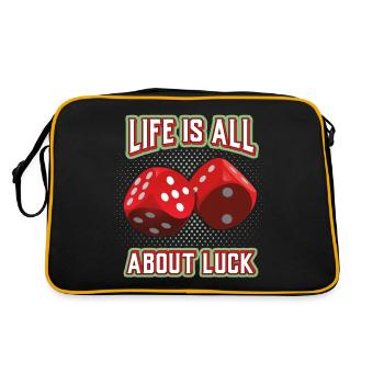Chance-dans-le-jeu, Chance-dans-l’amour, Dés - Sac Retro - noir/or - Dos