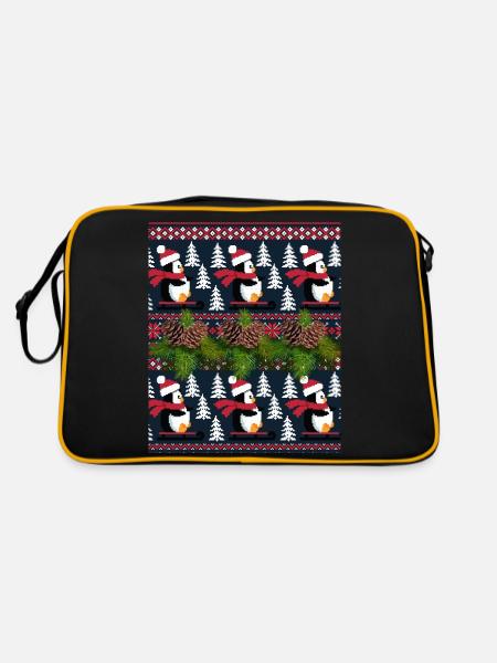 Pingouin et luge pour NOEL - Sac Retro - noir/or - Dos
