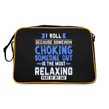 Je roule parce que l’étouffement est le Jiu Ji le plus relaxant - Sac Retro - noir/or - Dos