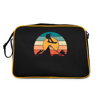 Sports d’hiver frais Snowboard de montagne Ski Neige - Sac Retro - noir/or - Dos