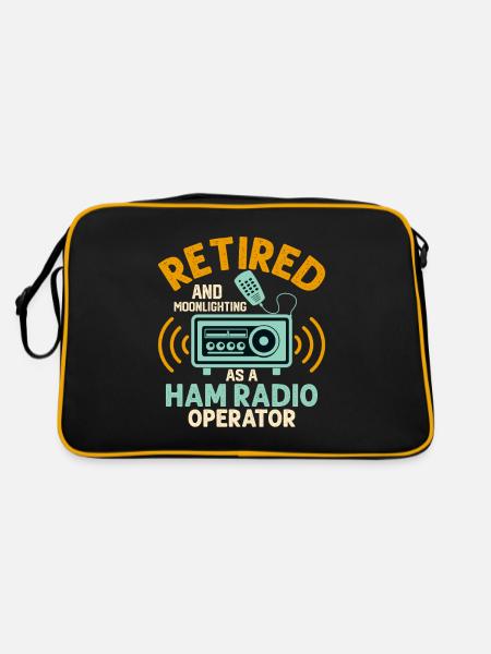 Retired And Moonlightning As A Ham Radio Operator - Retro Bag - black/gold - Back
