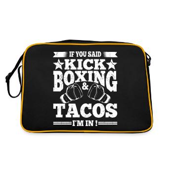 Kickboxing & Tacos Boxing Gloves Funny Kickboxer - Retro Tasche - Schwarz/Gold - Hinten