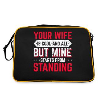 Funny Jiu Jitsu Husband BJJ Jiu-Jitsu My Wife is C - Retro Bag - black/gold - Back