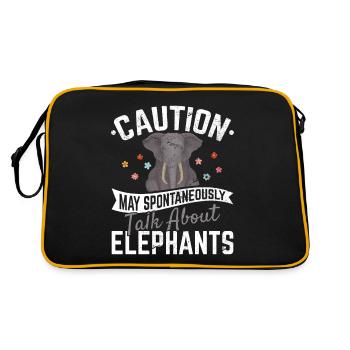 Drôle d’amoureux des éléphants Parlez des éléphants les enfants vous - Sac Retro - noir/or - Dos
