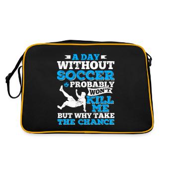 Une journée sans football drôle amoureux du football fan de football - Sac Retro - noir/or - Dos
